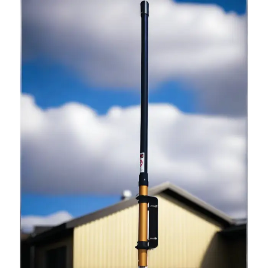 Black and gold telescoping pole.