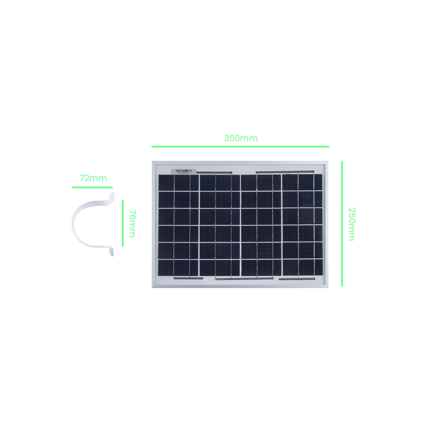 Solar panel with an adjustable mounting bracket.