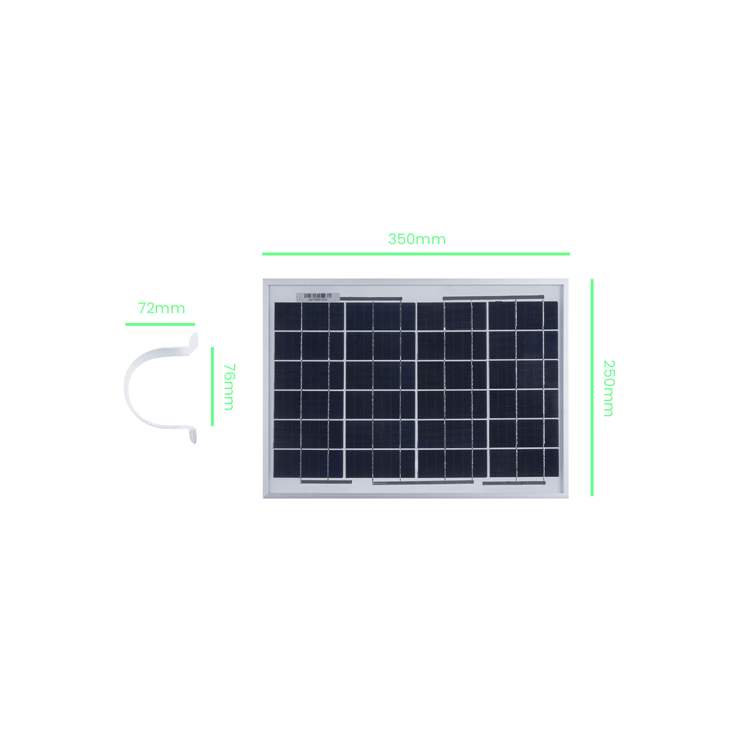 Solar panel with an adjustable mounting bracket.