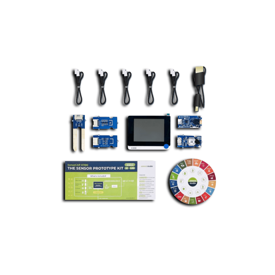 A kit containing various electronic components and sensors for prototyping.