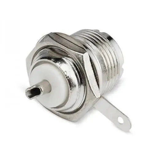 Silver coaxial connector.