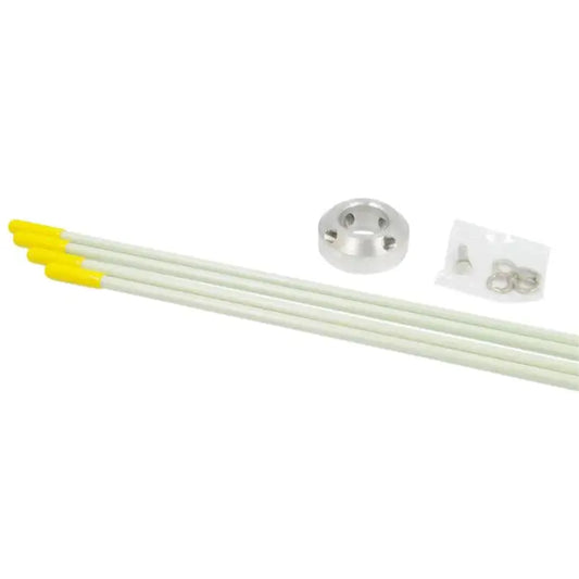 Fiberglass driveway markers with hardware.