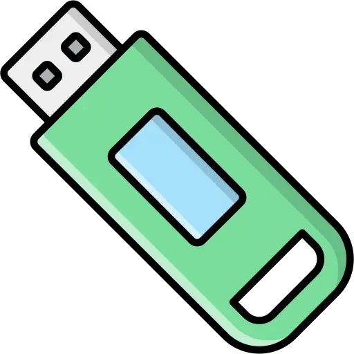 Green USB drive.