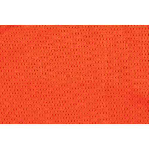 Orange mesh fabric.