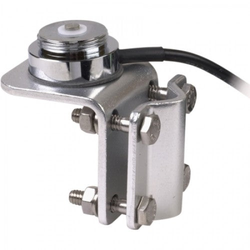 Chrome antenna mount with cable.