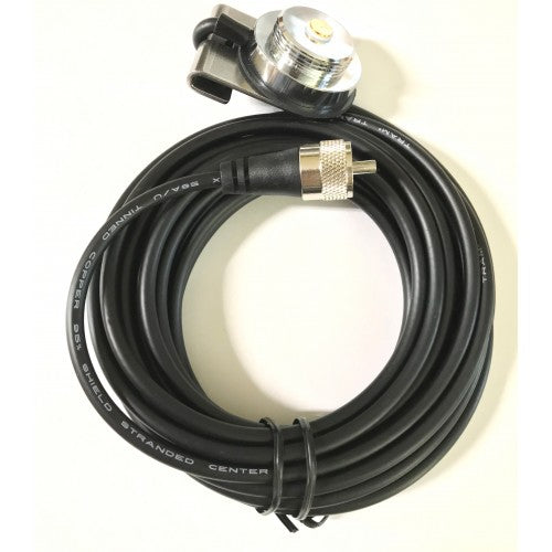 Coaxial cable with antenna mount.