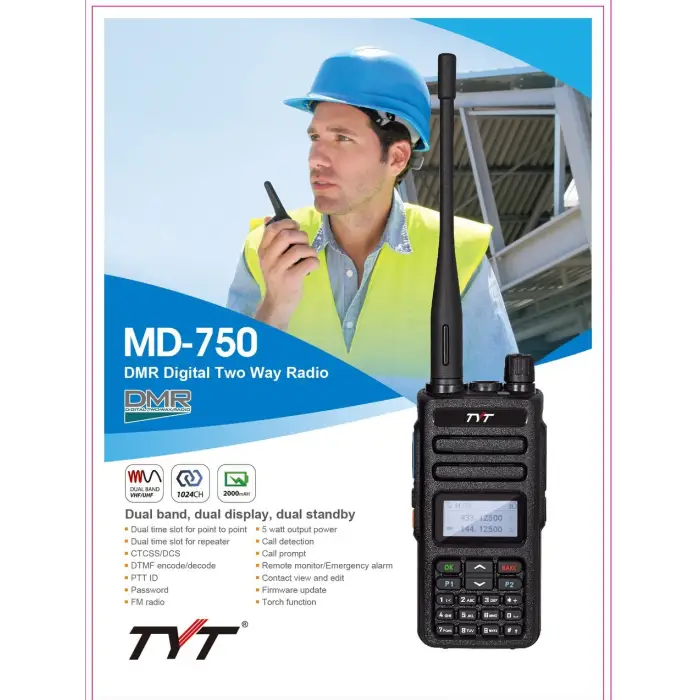 TYT MD-750 Dual Band Digital DMR Amateur Ham Radio