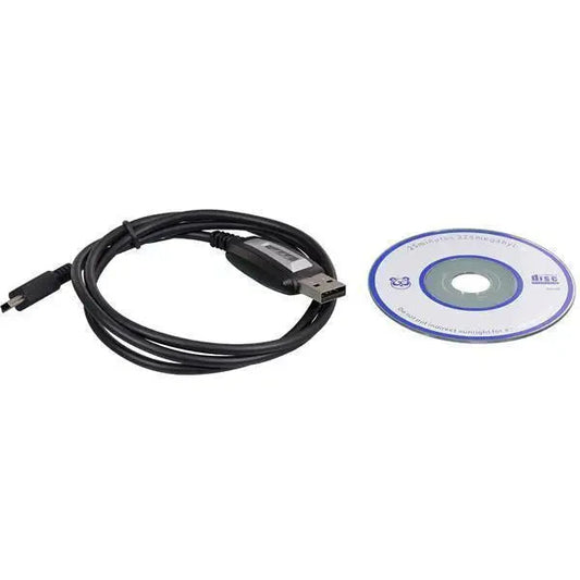 USB cable and driver disc.