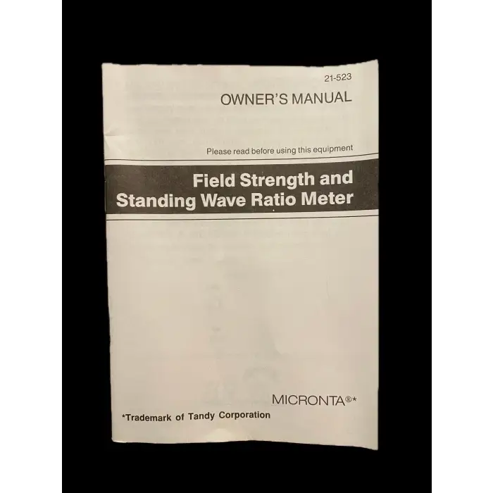 Micronta field strength meter owner’s manual.