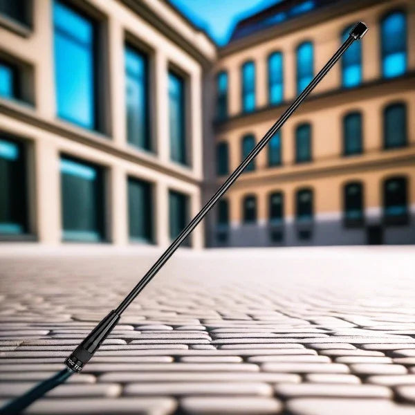 Black telescopic pole.
