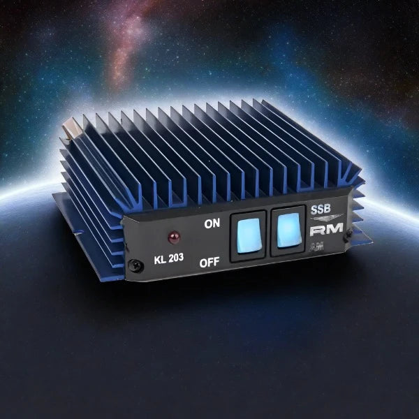 Blue and black electronic amplifier.