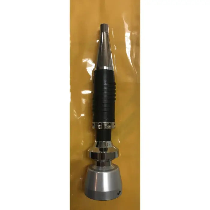 Silver and black antenna.