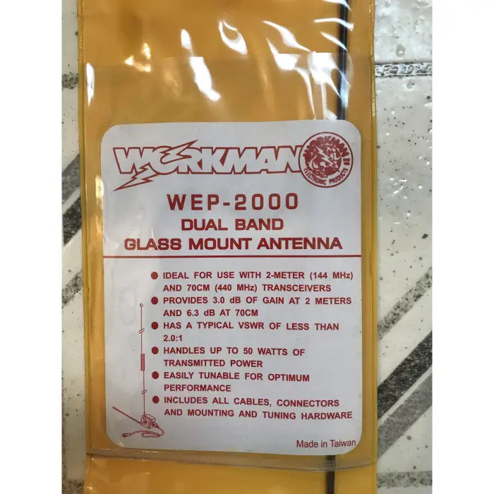 Workman WEP-2000 dual band glass mount antenna.