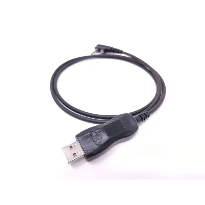 Black USB programming cable.